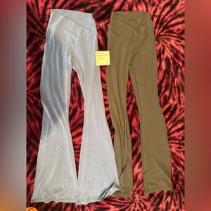 Aerie Light Blue and Grey Boot Cut Flare Pants